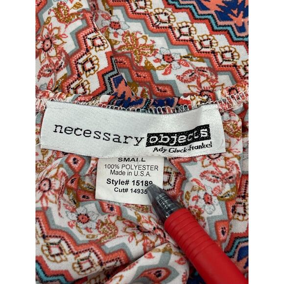 Necessary Objects Printed Short Sleeve Blouse Women's Size Small - Picture 5 of 5